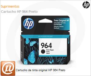 3JA53AL - Cartucho de tinta original HP 964 Preto