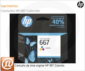 3YM78AB - Cartucho de tinta original HP 667 Colorido