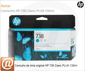 498N5A - Cartucho de tinta original HP 738 Ciano PLUK 130ml