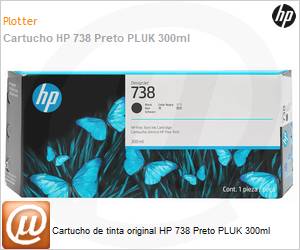 498N8A - Cartucho de tinta original HP 738 Preto PLUK 300ml 
