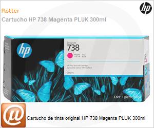 676M7A - Cartucho de tinta original HP 738 Magenta PLUK 300ml
