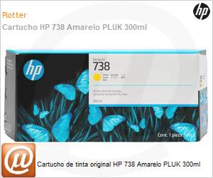 676M8A - Cartucho de tinta original HP 738 Amarelo PLUK 300ml