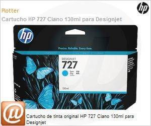 B3P19A - Cartucho de tinta original HP 727 Ciano PLUK 130ml