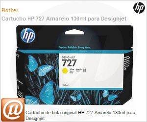 B3P21A - Cartucho de tinta original HP 727 Amarelo 130ml para DesignJet