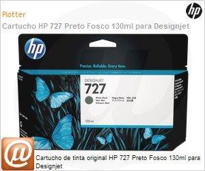 B3P22A - Cartucho de tinta original HP 727 Preto Fosco 130ml para DesignJet 