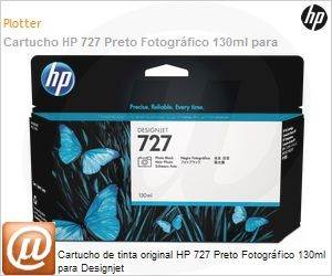 B3P23A - Cartucho de tinta original HP 727 Preto Fotogrfico 130ml para DesignJet