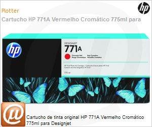 B6Y16A - Cartucho de tinta original HP 771A Vermelho Cromtico 775ml para DesignJet 