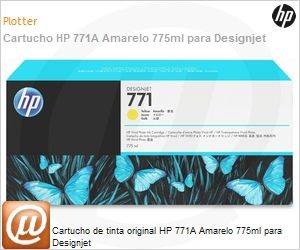 B6Y18A - Cartucho de tinta original HP 771A amarelo PLUK 775ml 
