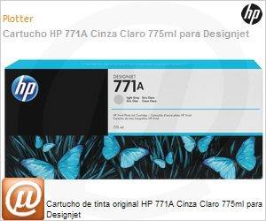 B6Y22A - Cartucho de tinta original HP 771A Cinza Claro PLUK 775 ml 