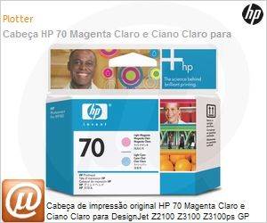 C9405A - Cabea de impresso original HP 70 Magenta Claro e Ciano Claro para DesignJet Z2100 Z3100 Z3100ps GP Z3200 Z3200ps Z5200 