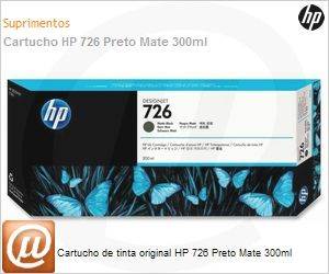 CH575A - Cartucho de tinta original HP 726 Preto Mate 300ml 