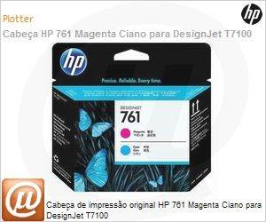CH646A - Cabea de impresso original HP 761 Magenta Ciano para DesignJet T7100 