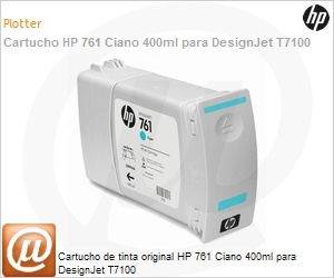 CM994A - Cartucho de tinta original HP 761 Ciano PLUK 400ml 