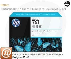CM995A - Cartucho de tinta original HP 761 Cinza 400ml para DesignJet T7100 