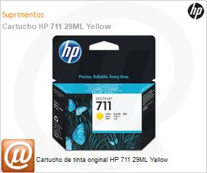 CZ132AB - Cartucho de tinta original HP 711 29ML Yellow