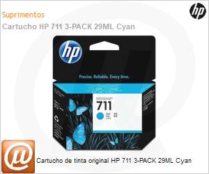 CZ134AB - Cartucho de tinta original HP 711 3-PACK 29ML Cyan