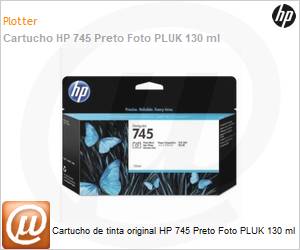 F9J98A - Cartucho de tinta original HP 745 Preto Foto PLUK 130 ml 