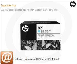 G0Y90A - Cartucho de tinta original HP 821 Latex Ciano claro 400 ml 