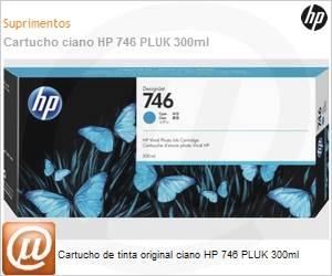 P2V80A - Cartucho de tinta original HP 746 Ciano PLUK 300ml
