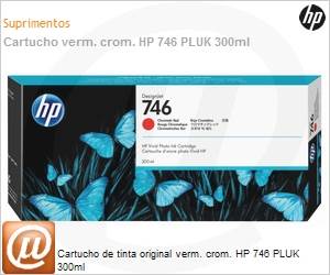 P2V81A - Cartucho de tinta original HP 746 Vermelho Cromtico PLUK 300ml 