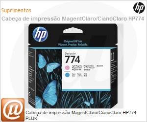 P2V98A - Cabea de impresso original HP 774 Magenta Claro / Ciano Claro PLUK 