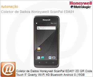 EDA51-1-B723SOGAK - Coletor de Dados Honeywell ScanPal EDA51 2D QR Code Touch 5" Qwerty Wi-Fi 4G Bluetooth Android 8 (16GB Memria Interna)
