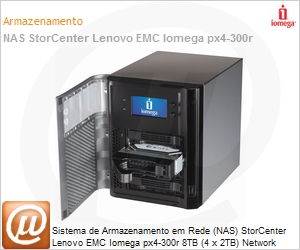 34774 - Sistema de Armazenamento em Rede (NAS) StorCenter Lenovo EMC Iomega px4-300r 8TB (4 x 2TB) Network Storage Array