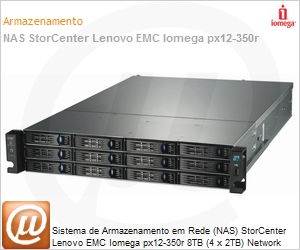 35780 - Sistema de Armazenamento em Rede (NAS) StorCenter Lenovo EMC Iomega px12-350r 8TB (4 x 2TB) Network Storage Array