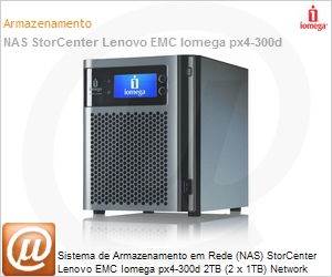 35966 - Sistema de Armazenamento em Rede (NAS) StorCenter Lenovo EMC Iomega px4-300d 2TB (2 x 1TB) Network Storage Server Class Series