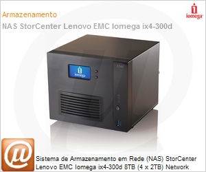 35996 - Sistema de Armazenamento em Rede (NAS) StorCenter Lenovo EMC Iomega ix4-300d 8TB (4 x 2TB) Network Storage