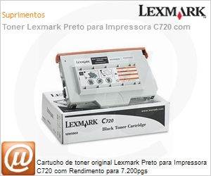 15W0903 - Cartucho de toner original Lexmark Preto para Impressora C720 com Rendimento para 7.200pgs