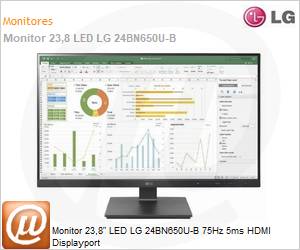 24BN650U-B.AWZM - Monitor 23,8" LED LG 24BN650U-B 75Hz 5ms HDMI Displayport 