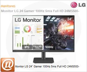 24MS500-B.AWZM - Monitor LG 24" Gamer 100Hz 5ms Full HD 24MS500- 