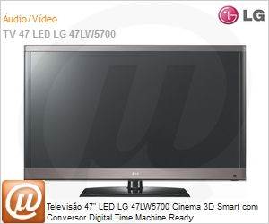 47LW5700 - Televiso 47" LED LG 47LW5700 Cinema 3D Smart com Conversor Digital Time Machine Ready