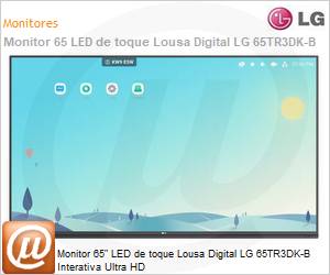 65TR3DK-B.MUWQ - Monitor 65" LED de toque Lousa Digital LG 65TR3DK-B Interativa Ultra HD 