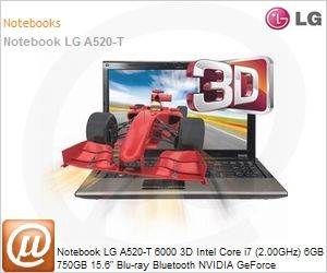 A520-TBE53P1 - Notebook LG A520-T 6000 3D Intel Core i7 (2.00GHz) 6GB 750GB 15.6" Blu-ray Bluetooth NVIDIA GeForce