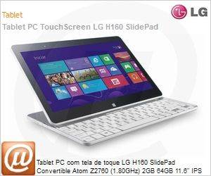H160-G.BU51P1 - Tablet PC com tela de toque LG H160 SlidePad Convertible Atom Z2760 (1.80GHz) 2GB 64GB 11.6" IPS Windows 8 SL Wi-Fi N Bluetooth 4.0 WebCam HDMI Desbloqueado