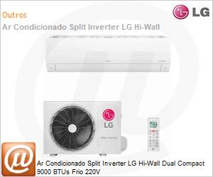 S3NQ09AAQAL - Ar Condicionado Split Inverter LG Hi-Wall Dual Compact 9000 BTUs Frio 220V 