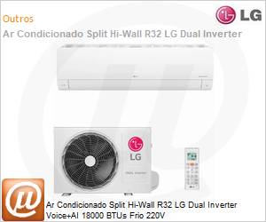 S3NQ18KL31B - Ar Condicionado Split Hi-Wall R32 LG Dual Inverter Voice+AI 18000 BTUs Frio 220V 