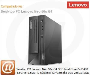 12JG000YBO - Desktop PC Lenovo Neo 50s G4 SFF Intel Core i5-13400 (4,6GHz; 9,5MB.10 ncleos) 13 Gerao 8GB 256GB SSD Windows 11 Pro 