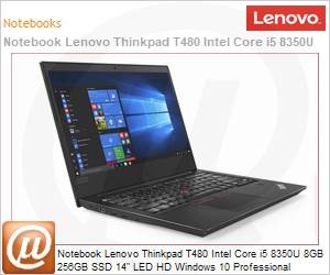 20L6SCWJ00 - Notebook Lenovo Thinkpad T480 Intel Core i5 8350U 8GB 256GB SSD 14" LED HD Windows 10 Professional