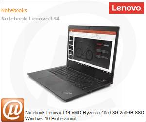 20U6001ABO - Notebook Lenovo L14 AMD Ryzen 5 4650 8G 256GB SSD Windows 10 Professional 