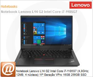20X20065BO - Notebook Lenovo L14 G2 Intel Core i7-1185G7 (4,8GHz; 12MB; 4 ncleos) 11 Gerao VPro 16GB 256GB SSD NVMe Windows 11 Pro 