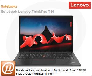 21AJSFEK00 - Notebook Lenovo ThinkPad T14 G3 Intel Core i7 16GB 512GB SSD Windows 11 Pro 