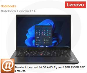 21C6S0W600 - Notebook Lenovo L14 G3 AMD Ryzen 5 8GB 256GB SSD FreeDos 