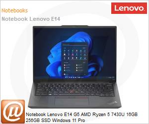 21JS001MBO - Notebook Lenovo E14 G5 AMD Ryzen 5 7430U 16GB 256GB SSD Windows 11 Pro 