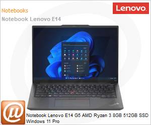 21JSS3GC00 - Notebook Lenovo E14 G5 AMD Ryzen 3 8GB 512GB SSD Windows 11 Pro