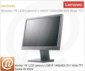 2448HB6 - Monitor 19" LCD Lenovo L1951P 1440x900 DVI Wide TFT Ajuste de altura