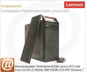 3484AMP - Desktop-PC ThinkCentre EDGE Lenovo E72 Intel Core i3-2120 (3.30GHz) 4GB 500GB DVD-RW Windows 7 Professional 64 VGA/DVI Torre (Substitui EDGE 71)