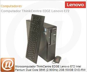 3493DCP - Desktop-PC ThinkCentre EDGE Lenovo E72 Intel Pentium Dual Core G645 (2.90GHz) 2GB 500GB DVD-RW Windows 7 Professional SFF VGA/DVI (Substitui EDGE 71)